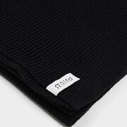 Black recycled cotton rib knit scarf